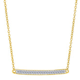 14k Yellow Gold 0.12Ct Diamond Bar Necklace - 18 Inch fine designer jewelry for men and women